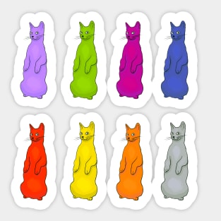 Colorful Cats Standing Up Sticker